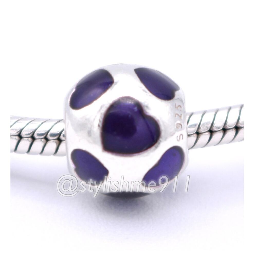 Authentic Pandora Love You Violet Enamel Charm - 790543EN13 - Picture 1 of 10